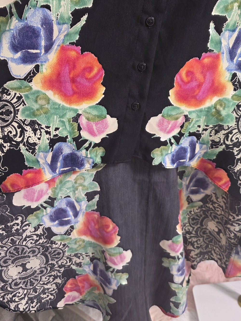 Guess Los Angelas Floral Chic High-Low Y2K Dress XS - Picture 6 of 8